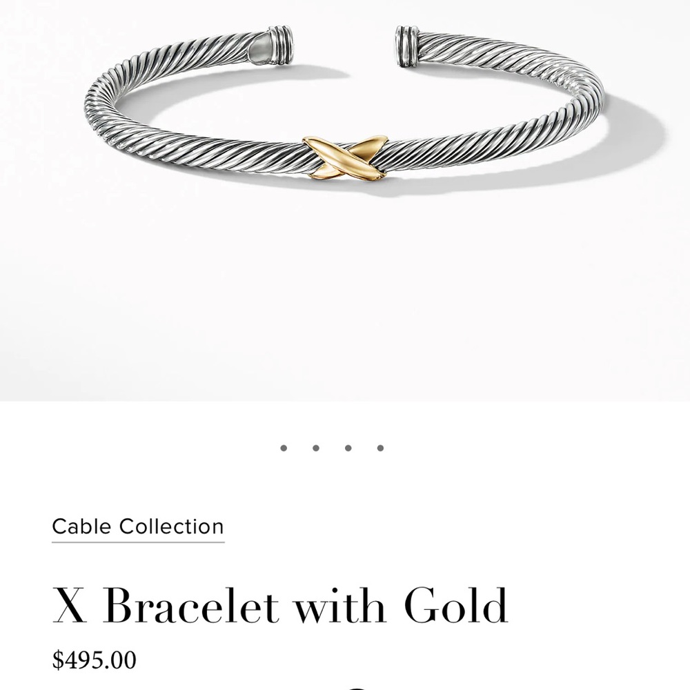 David Yurman X bracelet with gold